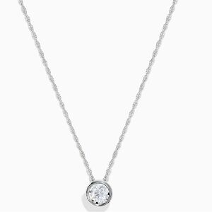 EFFY NEW 925 Sterling Silver Diamond Bezel Set Pendant